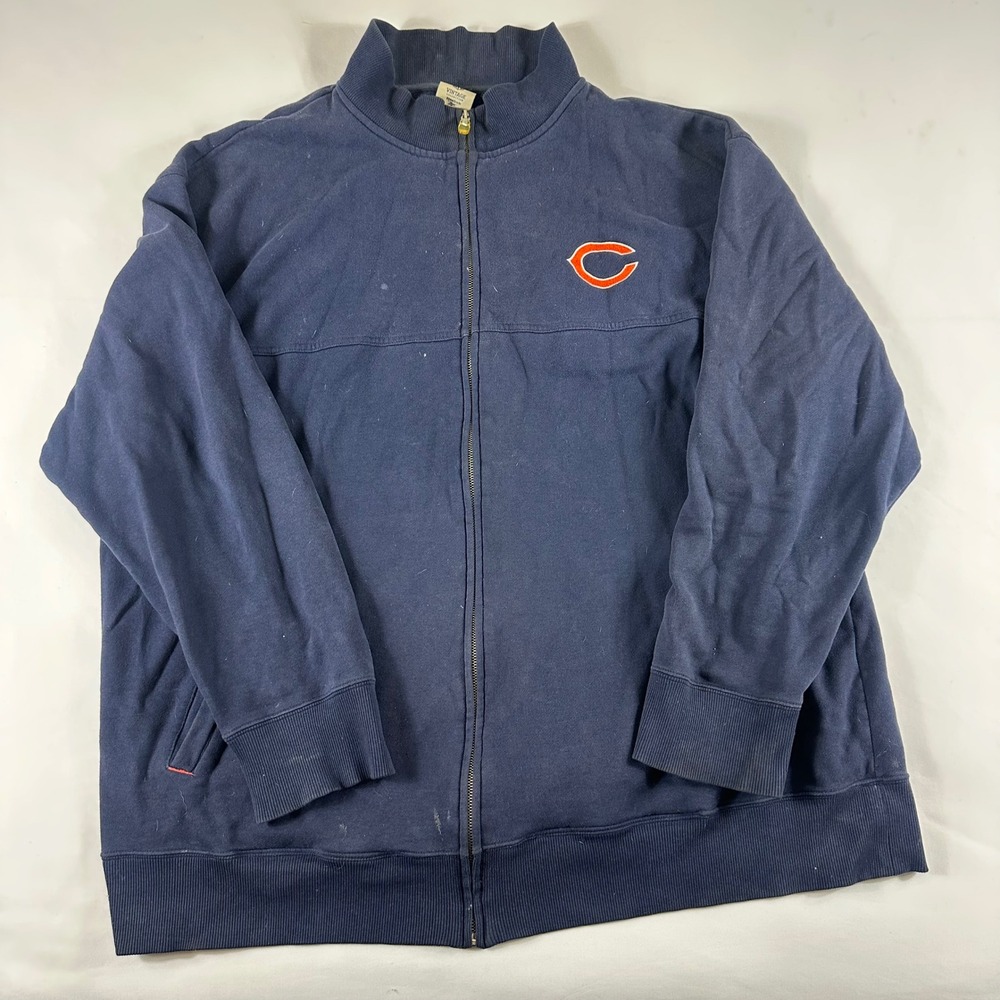 Reebok NFL Vintage Collection Chicago Bears‎ Track Jacket Full Zip Mens 2XL Navy